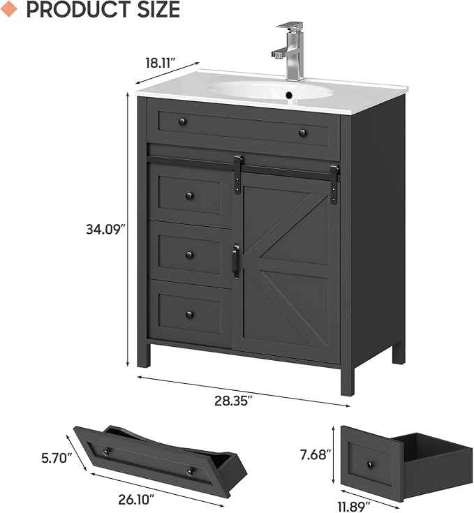 Vabches 30 Inch Bathroom Vanity - Image 2