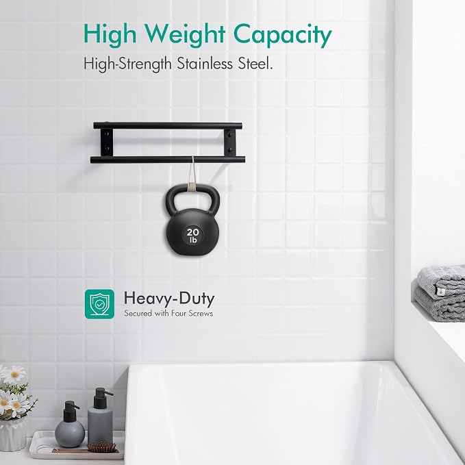 BAGNOLUX Double Towel Bar, SUS304 Towel Racks - Image 7