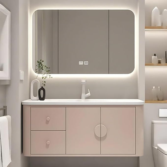 52IN Pink Modern Bathroom Vanity by NAIROLET