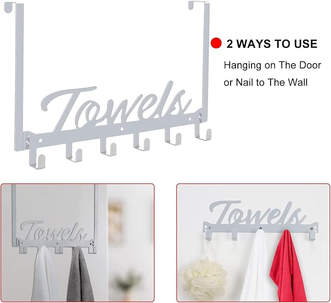 Over The Door Hooks, Towel Rack - Image 4
