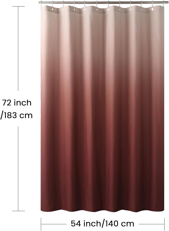 Stall Fabric Shower Curtain, Burgundy Ombre Narrow Cloth Shower Curtains - Image 6