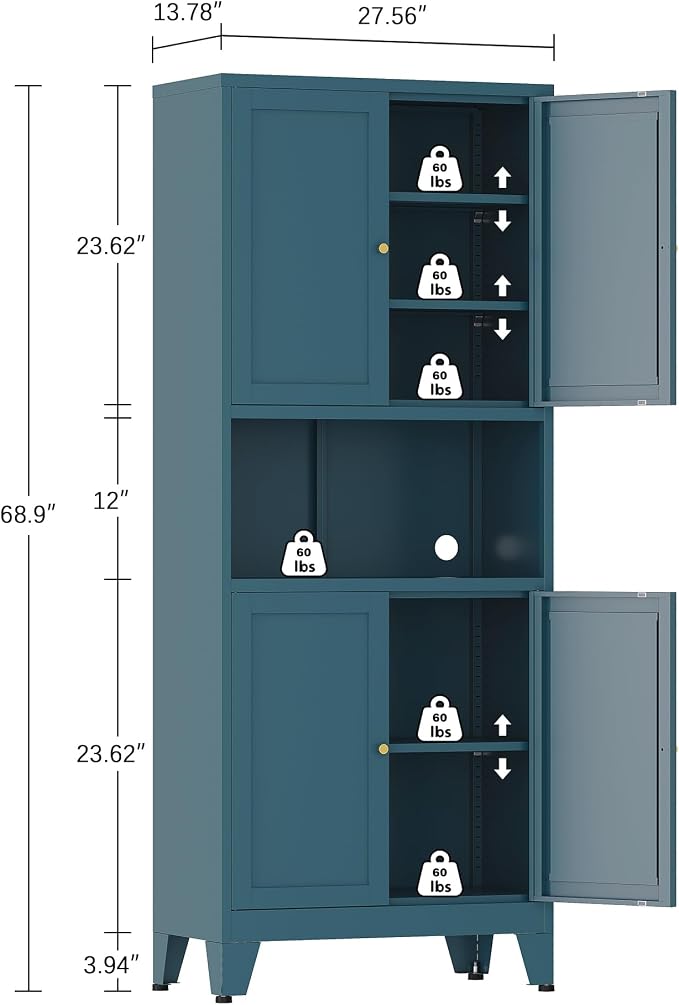 Metal Pantry Cabinet, Tall Kitchen Cabinet - Image 2