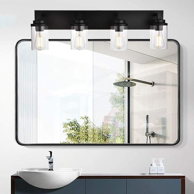 MELUCEE 4-Light Vanity Lights Over Mirror, Farmhouse Bathroom Light Fixtures - Image 3