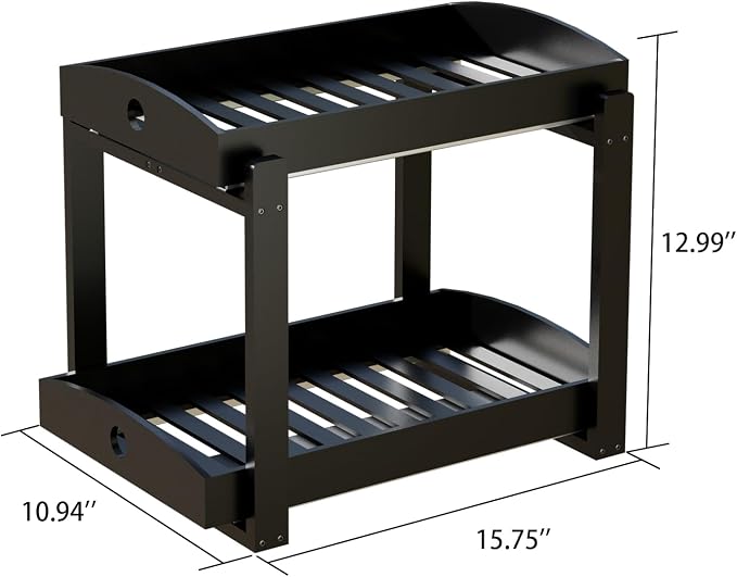 Bamboo Wood Under Sink Organizer 1 Pack, Pull Out Cabinet Organizer 2 Tier - Image 3