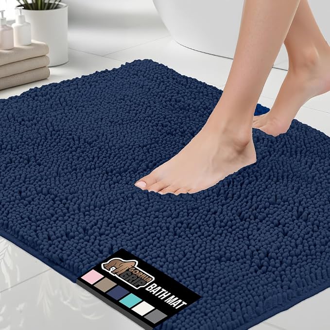 GORILLA GRIP Bath Rug Mat 30x20, Soft Absorbent Chenille, Quick Dry Microfiber by GorillaGrip