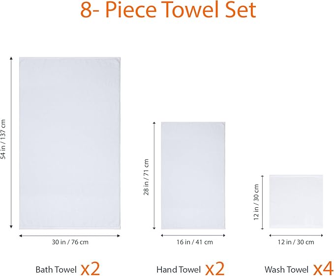 Amazon Basics 100% Cotton Soft Quick-Dry Bath Towel Set - Image 4