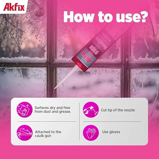 Akfix 918N Black 100% Silicone Caulk - Image 3