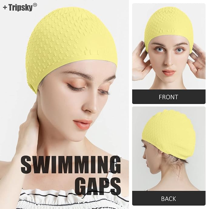 Tripsky Silicone Swim Cap, Comfortable Bathing Cap Ideal - Image 6