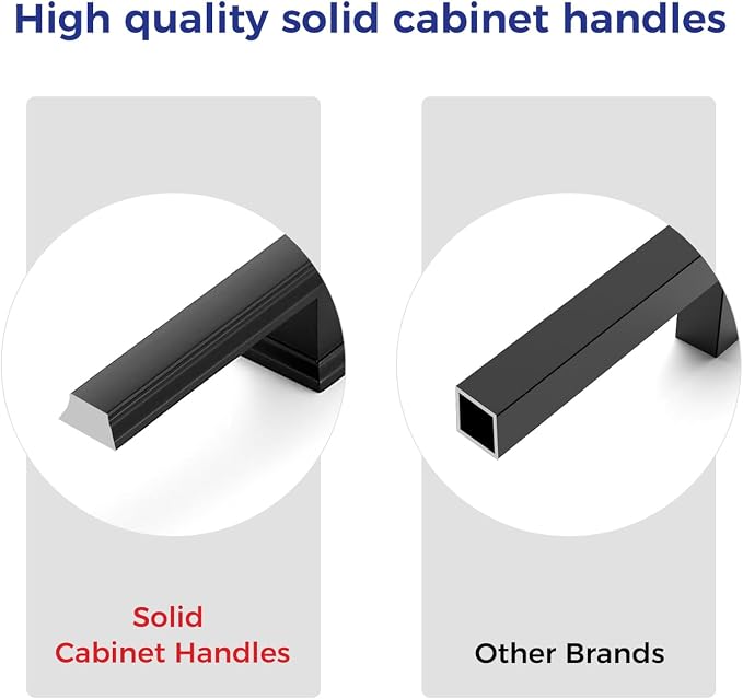 Ravinte Hardware 1 Pack Matte Black Cabinet Pulls, 5 Inch Hole Center Zinc - Image 3