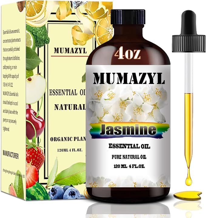 Jasmine Essential Oil, Jasmine Oil 4 Fl Oz 120ML by MUMAZYLESSENTIALOIL