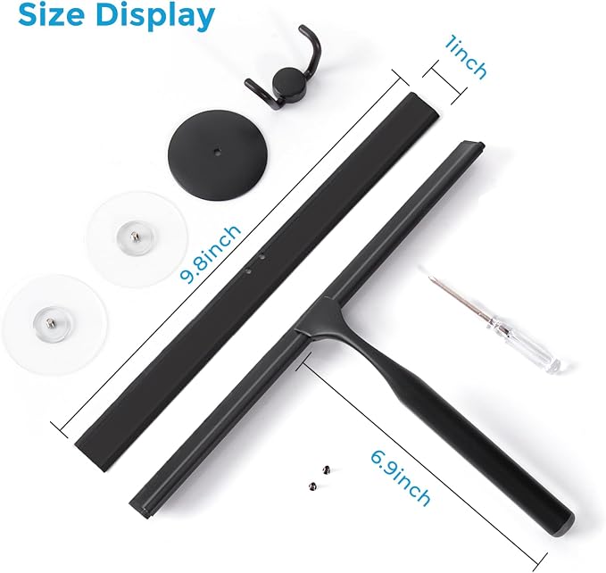 Quntis 10-Inch Matte Black Shower Squeegee - Image 4