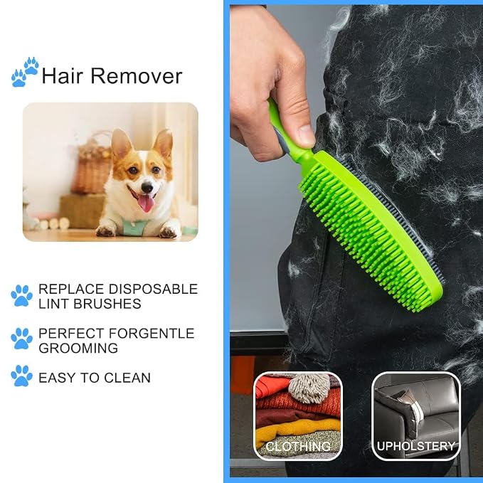 Rubber Pet Hair Removal Brush for Couch Clothes Dog Cat Pet Hair Carpet - Image 4