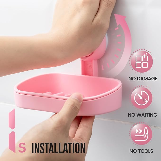 TAILI Soap Dish Bar Holder Suction Cup, SoapSaver - Image 2