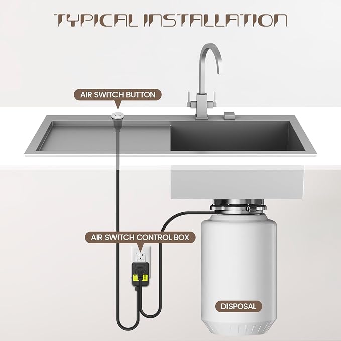 Garbage Disposal Air Switch Kit Sink Top Waste Disposal Stainless Steel - Image 6
