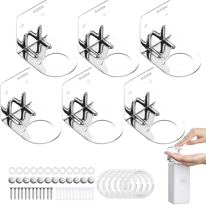 6Pcs Resizable Soap Bottle Dispenser Holder Wall Mount by EAEDMY