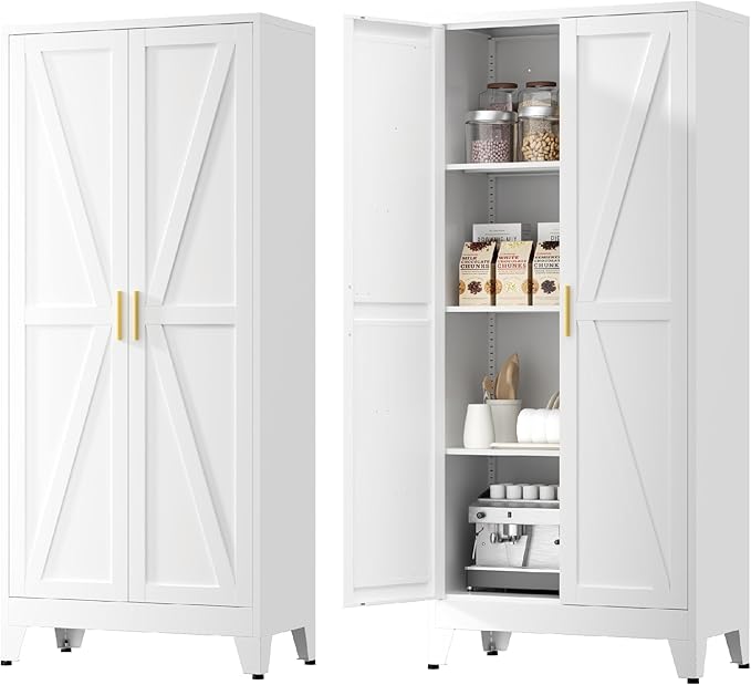 61" Tall Metal Kitchen Pantry Storage Cabinet by YNIQUESTLEMetalCabinet