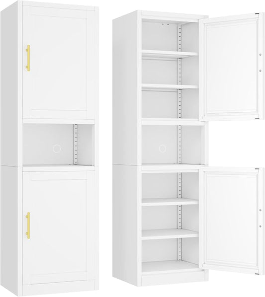 Tall Narrow Storage Cabinet 66.93" H Tall Bathroom Cabinet Metal Pantry Cabinets by Ckzbx