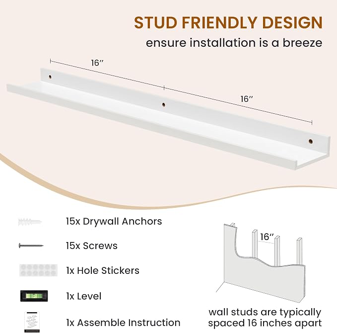 Axeman Picture Ledge Shelf, Floating Shelves - Image 5