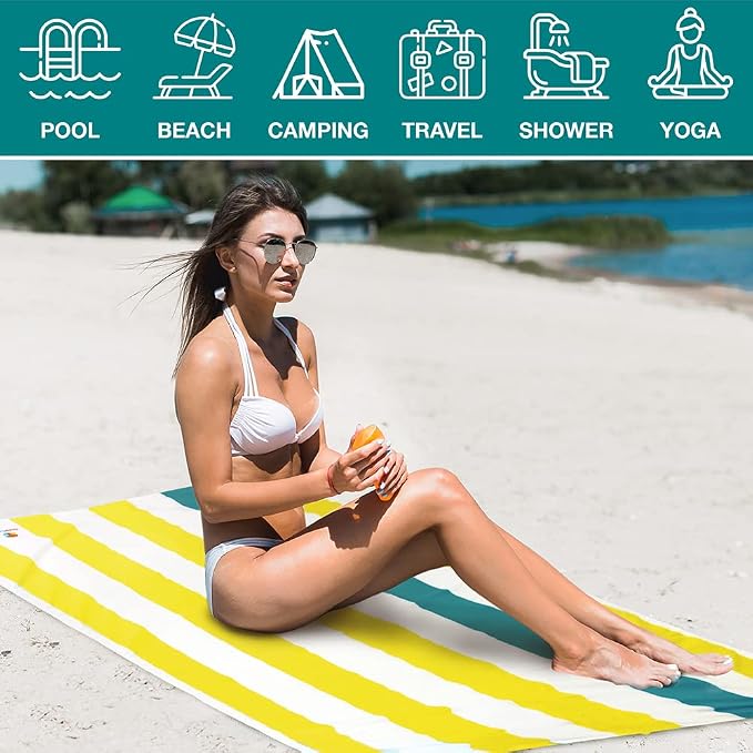 SUN CUBE Microfiber Beach Towel, Quick Dry Sand Free Beach Towel, Lightweight - Image 6