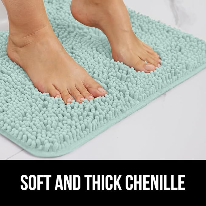 GORILLA GRIP Plush Absorbent Shaggy Chenille Bath Rug Mat - Image 4