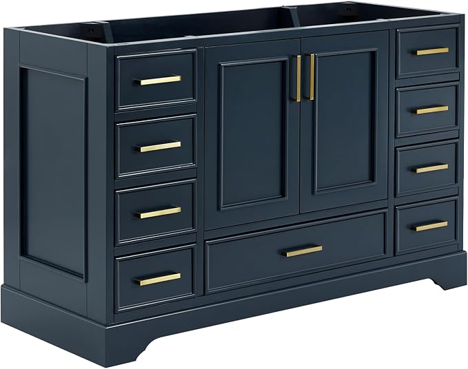 ARIEL Stafford 54" Midnight Blue Bathroom Vanity Base Cabinet, Single Sink - Image 4