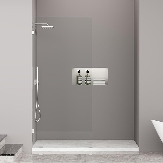 Frameless Fixed Shower Screen 36" W × 78" H, Shower Glass Panel, 5/16" SGCC by FINDEPOT