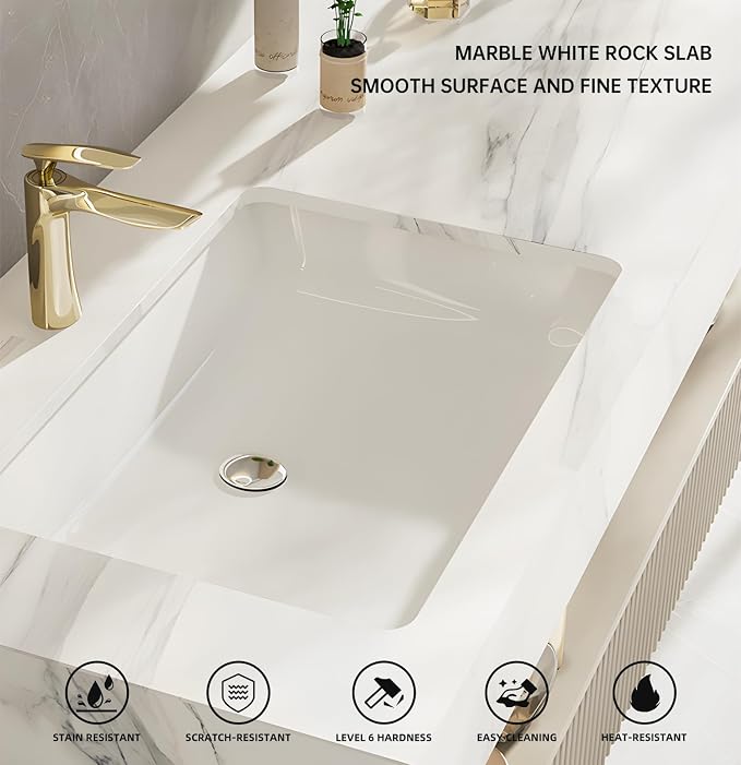 Single Sink Bathroom Vanity, Modern Bathroom Vanity Set Include Smart Defogging - Image 4