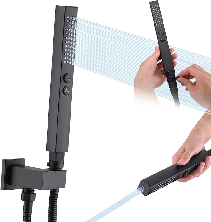 All-Metal High Pressure Square Handheld Shower Head by Unknown