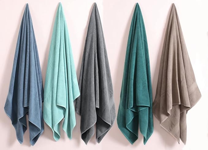 HILLFAIR 600 GSM- 40 x 80 Inches- 100% Cotton 2 Pc XXL Oversized Bath Towel - Image 4