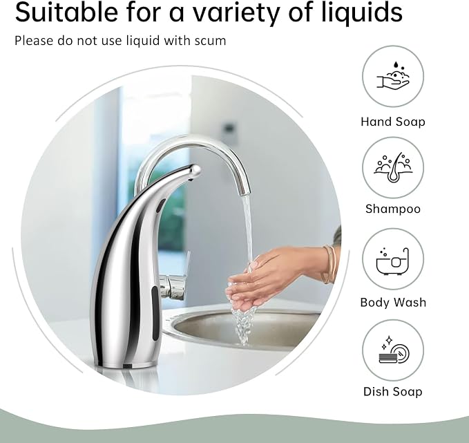 Automatic Liquid Soap Dispenser, 2 Pack 300ML Touchless 4 Gear Adjustable - Image 6