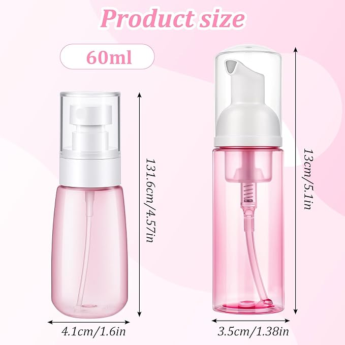 6 Pcs Travel and Empty Fine Mist Spray Bottle Foam Pump Bottle Small Size - Image 2