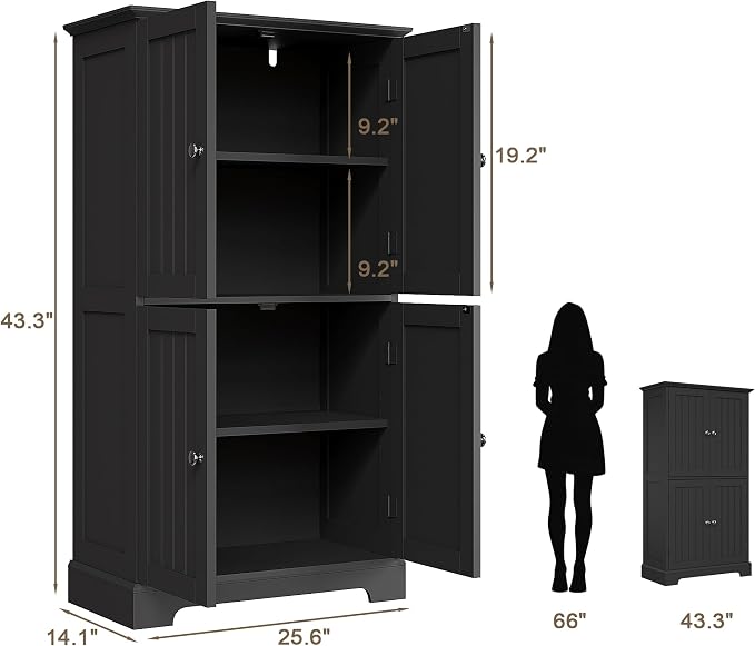 ChooChoo Bathroom Floor Cabinet, Modern Bathroom Storage Cabinet - Image 3