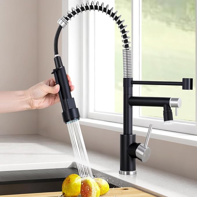 Smart Kitchen Faucet, 3 Modes Pull Down Sprayer, LED Temperature Control - Image 4