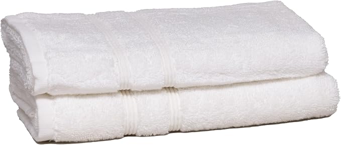 Mosobam Luxury Turkish Set of 2 Hand Towels 16X30 White 700 GSM Bamboo Viscose by Mosobam