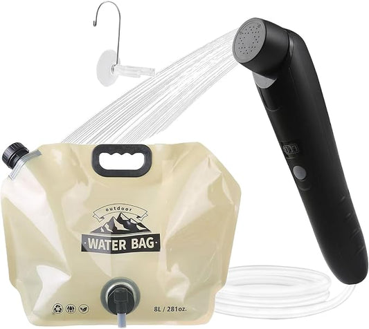 Portable Outdoor Shower, Handheld Electric Shower+8L Water Bag, IPX6 Waterproof by Unknown