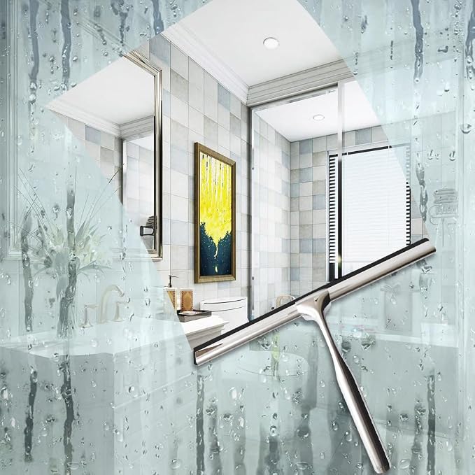 Shower Squeegee for Glass Doors Stainless Steel - Image 3