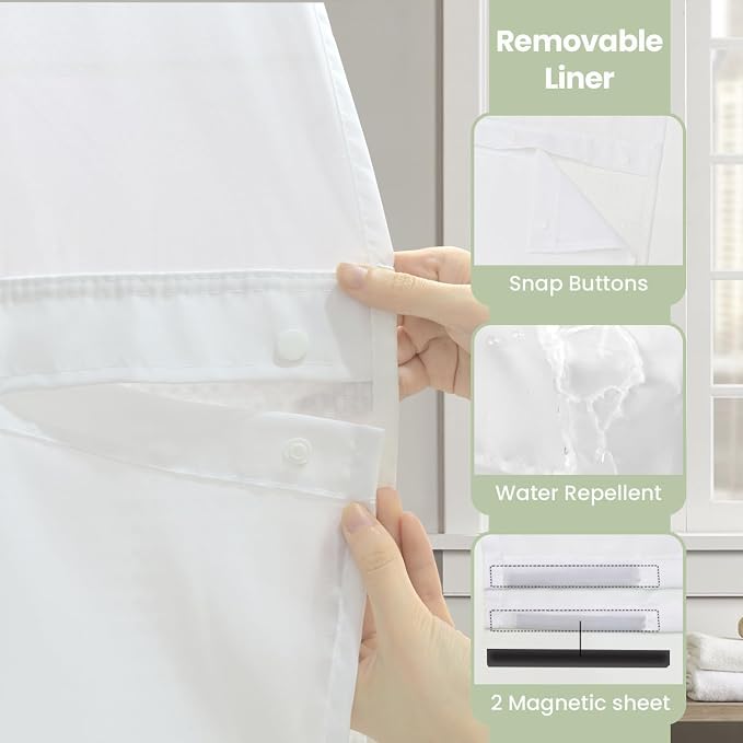 Inhousolu Stall No Hook Shower Curtain - Image 5