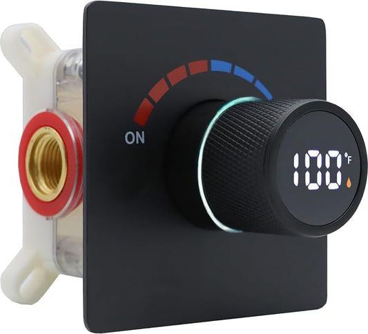 Digital Display Shower Valve Shower Valve Single Way Shower Diverter Valve by Backnets