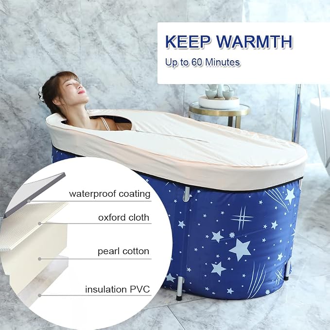 ptlsy Ice Bath Tub for Adults, Large Portable Bathtub for Adult, Folding - Image 7