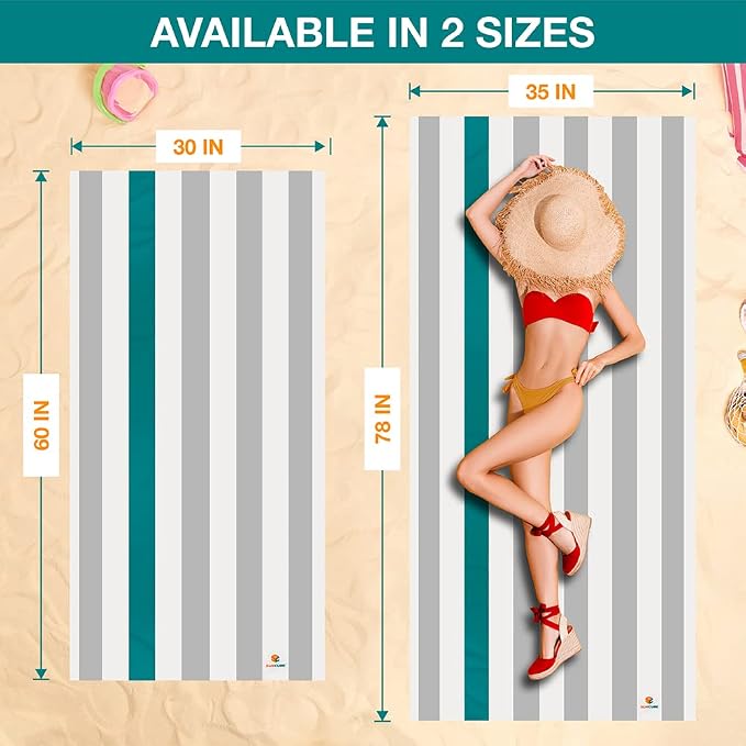 SUN CUBE Microfiber Beach Towel, Quick Dry Sand Free Beach Towel, Lightweight - Image 3