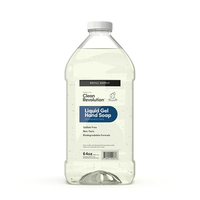 Clean Revolution Liquid Gel Hand Soap, Silky Rich Liquid, Quick Lather by CleanRevolution