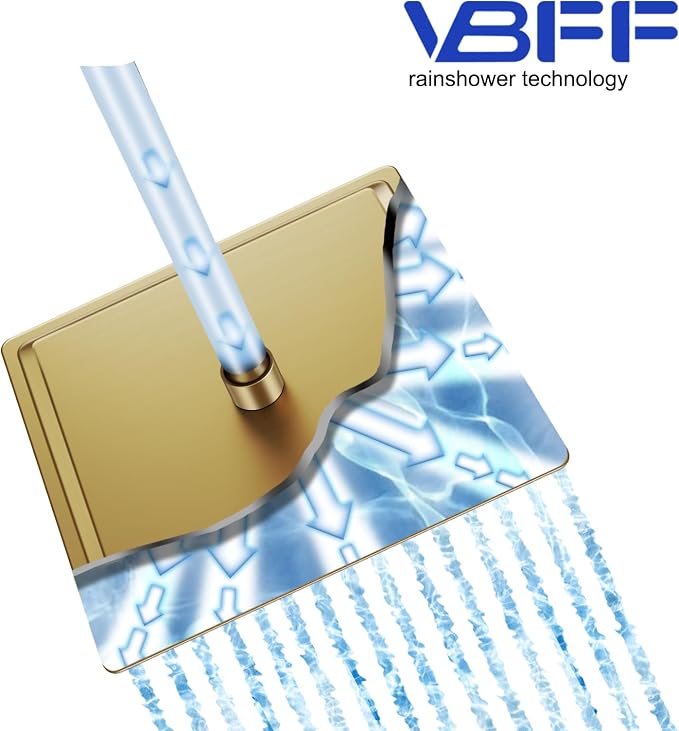 VBFF-Shower Head, rain shower head, 12 inch- Square Shower Head, 1.8 GPM Flow - Image 3