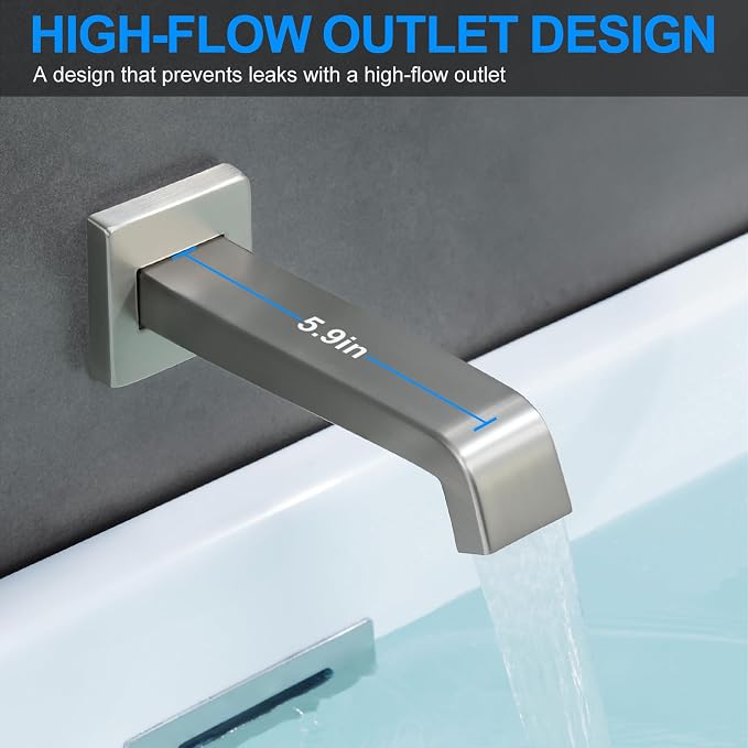 Bathtub Shower Faucet Set with Pressure Balance Valve, Brushed Nickel - Image 3