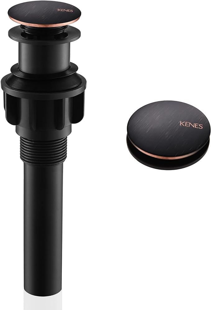 KENES Oil Rubbed Bronze Bathroom Vessel Pop Up Sink Drain, Vanity Faucet Sink by KENESBathroomKitchen