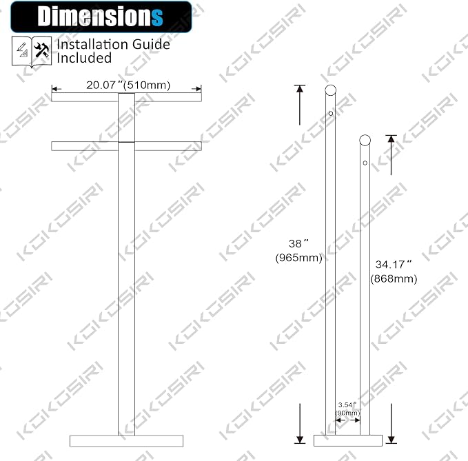 KOKOSIRI Floor Stand Towel Rack - Image 2