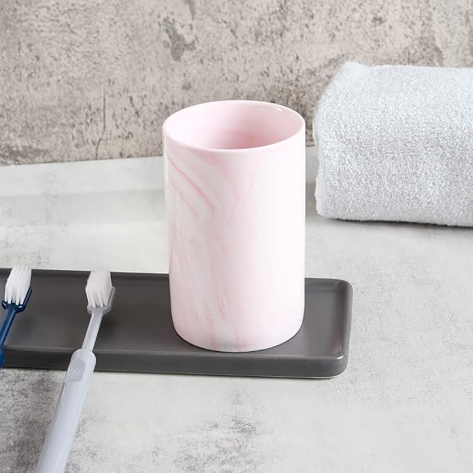 Ceramic Toothbrush Holder, Bathroom Cup, Drinking Mug, Coffee Cups, Marble - Image 3