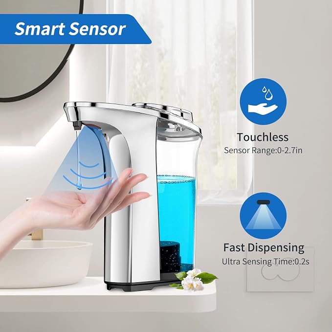Automatic Soap Dispenser Touchless 17oz/500ml, Battery Countertop Dispensers - Image 6