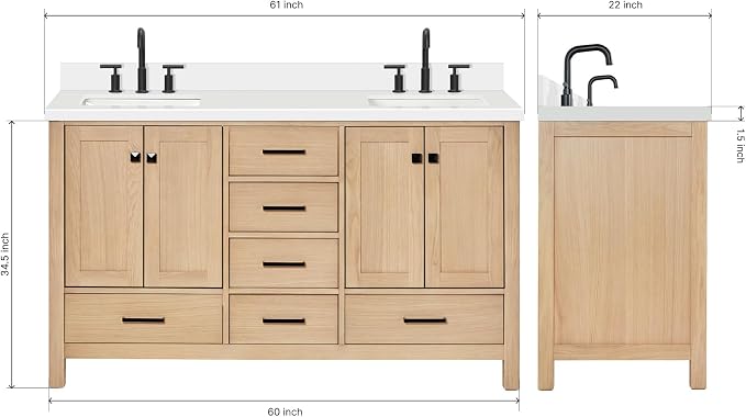 ARIEL 61'' Bathroom Vanity - Image 2