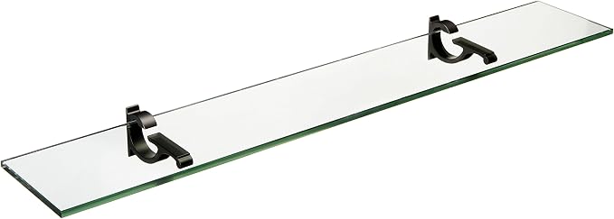 Spancraft Glass M-4.75x33-Black Monarch Glass Shelf, 4.75" x 33" by Spancraft