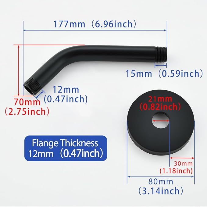 Wall Mounted Shower Arm Extension Head Holder Stainless Steel - Image 3